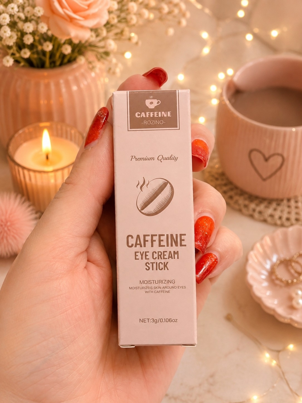 Caffeine Eye Cream Stick — Pink Moisturizing Eye Care